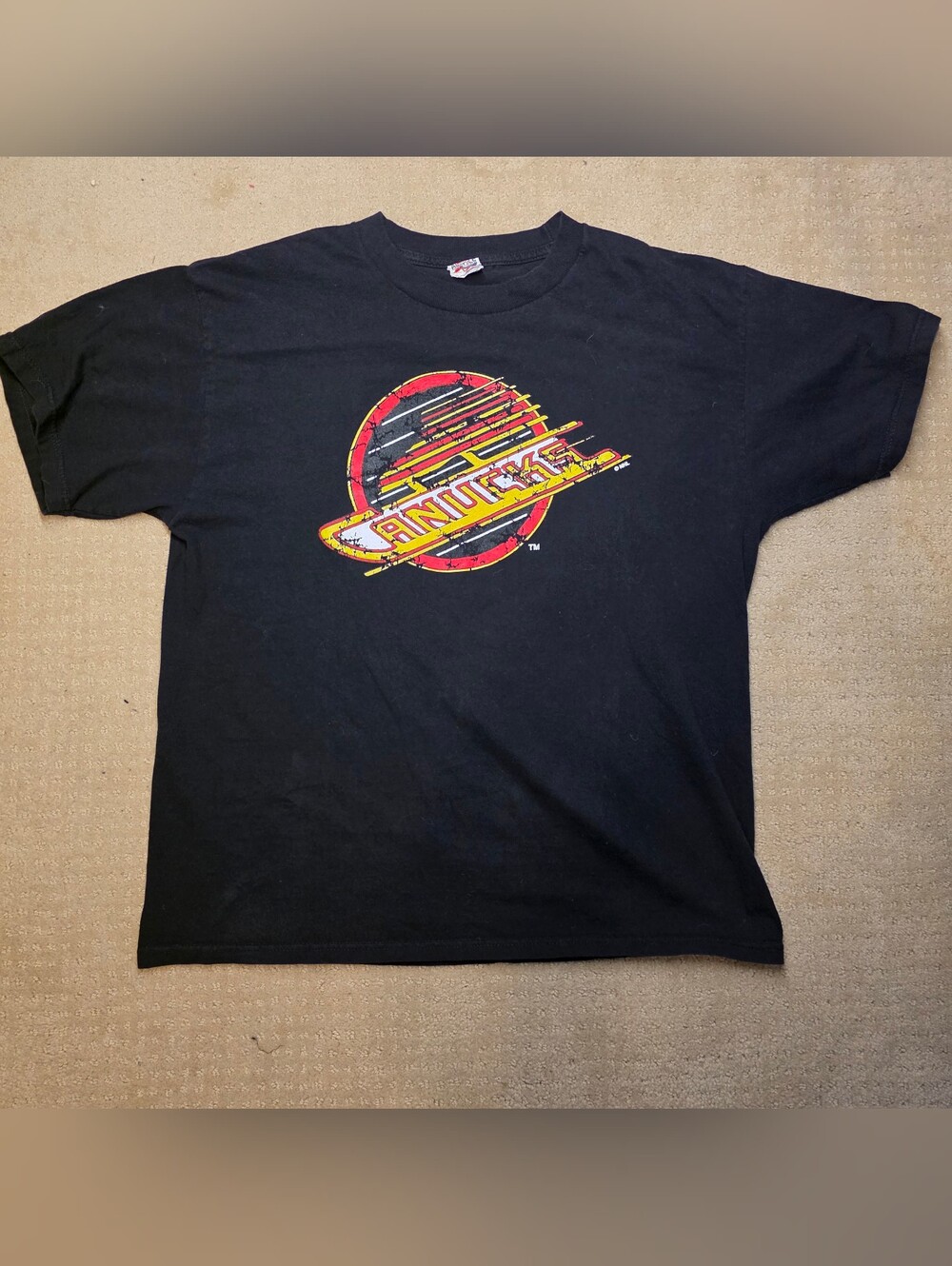 Vancouver Canucks Retro Skate Logo T-Shirt (AAA Blank)